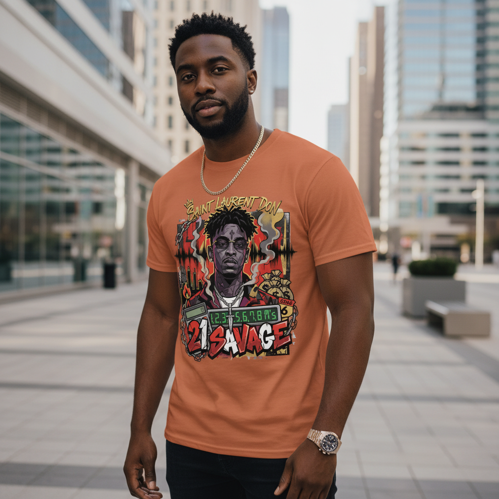 21 Savage Saint Laurent Don Texas Orange Modern Urban