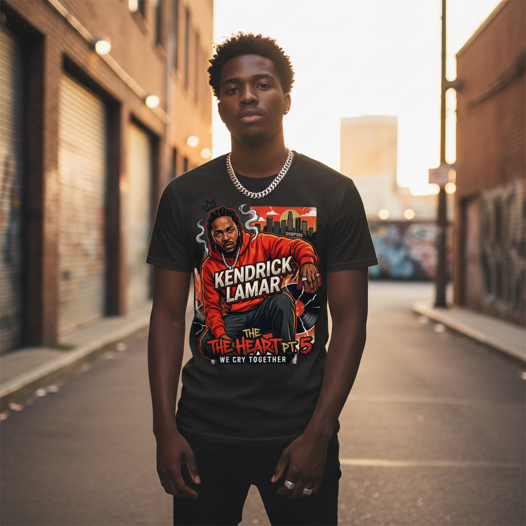 Kendrick DAMN. Black Tee Lifestyle - Full Design
